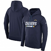 Men's Nike Los Angeles Chargers Nike Navy Sideline Team Name Performance Pullover Hoodie FengYun,baseball caps,new era cap wholesale,wholesale hats
