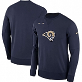 Men's Nike Los Angeles Rams Nike Navy Sideline Team Logo Performance Sweatshirt 90Hou,baseball caps,new era cap wholesale,wholesale hats