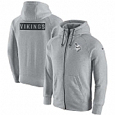 Men's Nike Minnesota Vikings Nike Ash Gridiron Gray 2.0 Full Zip Hoodie 90Hou,baseball caps,new era cap wholesale,wholesale hats
