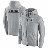 Men's Nike Oakland Raiders Nike Ash Gridiron Gray 2.0 Full Zip Hoodie 90Hou,baseball caps,new era cap wholesale,wholesale hats