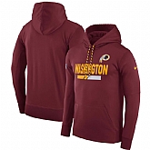 Men's Nike Washington Redskins Nike Burgundy Sideline Team Name Performance Pullover Hoodie 90Hou,baseball caps,new era cap wholesale,wholesale hats