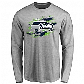 Men's Seattle Seahawks NFL Pro Line Heathered Gray True Colors Long Sleeve T-Shirt 90Hou,baseball caps,new era cap wholesale,wholesale hats