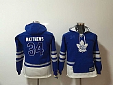 Toronto Maple Leafs #34 Auston Matthews Blue Youth All Stitched Hooded Sweatshirt,baseball caps,new era cap wholesale,wholesale hats