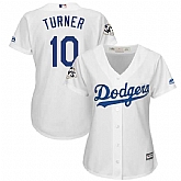 Women Los Angeles Dodgers #10 Justin Turner White 2017 World Series Bound Cool Base Player Jersey,baseball caps,new era cap wholesale,wholesale hats