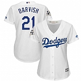 Women Los Angeles Dodgers #21 Yu Darvish White 2017 World Series Bound Cool Base Player Jersey,baseball caps,new era cap wholesale,wholesale hats