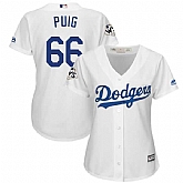 Women Los Angeles Dodgers #66 Yasiel Puig White  World Series Bound Cool Base Player Jersey,baseball caps,new era cap wholesale,wholesale hats