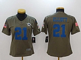 Women Nike Dallas Cowboys #21 Ezekiel Elliott Olive Salute To Service Limited Jerseys,baseball caps,new era cap wholesale,wholesale hats