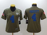 Women Nike Dallas Cowboys #4 Dak Prescott Olive Salute To Service Limited Jerseys,baseball caps,new era cap wholesale,wholesale hats