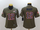 Women Nike New England Patriots #12 Tom Brady Olive Salute To Service Limited Jerseys,baseball caps,new era cap wholesale,wholesale hats
