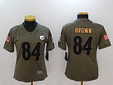 Women Nike Pittsburgh Steelers #84 Antonio Brown Olive Salute To Service Limited Jerseys,baseball caps,new era cap wholesale,wholesale hats