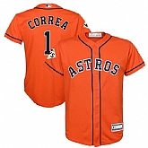 Youth Houston Astros #1 Carlos Correa Orange 2017 World Series Bound Cool Base Player Jersey,baseball caps,new era cap wholesale,wholesale hats