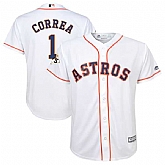Youth Houston Astros #1 Carlos Correa White 2017 World Series Bound Cool Base Player Jersey,baseball caps,new era cap wholesale,wholesale hats