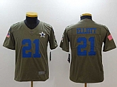 Youth Nike Dallas Cowboys #21 Ezekiel Elliott Olive Salute To Service Limited Jerseys,baseball caps,new era cap wholesale,wholesale hats