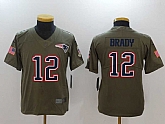 Youth Nike New England Patriots #12 Tom Brady Olive Salute To Service Limited Jerseys,baseball caps,new era cap wholesale,wholesale hats