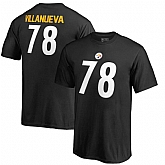 Youth Pittsburgh Steelers 78 Alejandro Villanueva NFL Pro Line by Fanatics Branded Black Authentic Stack Name Number T Shirt