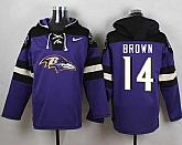 Baltimore Ravens #14 Marlon Brown Purple Player Stitched Pullover NFL Hoodie,baseball caps,new era cap wholesale,wholesale hats