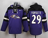 Baltimore Ravens #29 Justin Forsett Purple Player Stitched Pullover NFL Hoodie,baseball caps,new era cap wholesale,wholesale hats