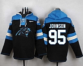 Carolina Panthers #95 Charles Johnson Black Player Stitched Pullover NFL Hoodie,baseball caps,new era cap wholesale,wholesale hats