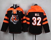 Cincinnati Bengals #32 Jeremy Hill Black Player Stitched Pullover NFL Hoodie,baseball caps,new era cap wholesale,wholesale hats