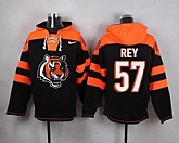 Cincinnati Bengals #57 Vincent Rey Black Player Stitched Pullover NFL Hoodie,baseball caps,new era cap wholesale,wholesale hats