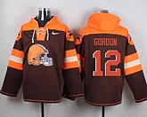 Cleveland Browns #12 Josh Gordon Brown Player Stitched Pullover NFL Hoodie,baseball caps,new era cap wholesale,wholesale hats