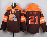 Cleveland Browns #21 Justin Gilbert Brown Player Stitched Pullover NFL Hoodie,baseball caps,new era cap wholesale,wholesale hats