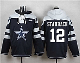 Dallas Cowboys #12 Roger Staubach Navy Blue Player Stitched Pullover NFL Hoodie,baseball caps,new era cap wholesale,wholesale hats