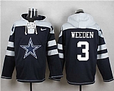 Dallas Cowboys #3 Brandon Weeden Navy Blue Player Stitched Pullover NFL Hoodie,baseball caps,new era cap wholesale,wholesale hats