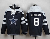 Dallas Cowboys #8 Troy Aikman Navy Blue Player Stitched Pullover NFL Hoodie,baseball caps,new era cap wholesale,wholesale hats