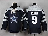 Dallas Cowboys #9 Tony Romo Navy Blue Player Stitched Pullover NFL Hoodie,baseball caps,new era cap wholesale,wholesale hats