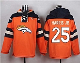 Denver Broncos #25 Chris Harris Jr Orange Player Stitched Pullover NFL Hoodie,baseball caps,new era cap wholesale,wholesale hats