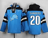 Detroit Lions #20 Barry Sanders Blue Player Stitched Pullover NFL Hoodie,baseball caps,new era cap wholesale,wholesale hats
