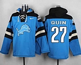 Detroit Lions #27 Glover Quin Blue Player Stitched Pullover NFL Hoodie,baseball caps,new era cap wholesale,wholesale hats