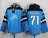 Detroit Lions #71 Riley Reiff Blue Player Stitched Pullover NFL Hoodie,baseball caps,new era cap wholesale,wholesale hats