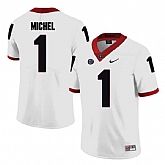 Georgia Bulldogs #1 Sony Michel White College Football Jersey DingZhi,baseball caps,new era cap wholesale,wholesale hats