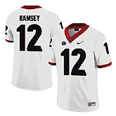 Georgia Bulldogs #12 Brice Ramsey White College Football Jersey DingZhi,baseball caps,new era cap wholesale,wholesale hats