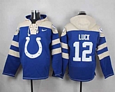 Indianapolis Colts #12 Andrew Luck Royal Blue Player Stitched Pullover NFL Hoodie,baseball caps,new era cap wholesale,wholesale hats