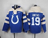 Indianapolis Colts #19 Johnny Unitas Royal Blue Player Stitched Pullover NFL Hoodie,baseball caps,new era cap wholesale,wholesale hats