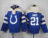 Indianapolis Colts #21 Vontae Davis Royal Blue Player Stitched Pullover NFL Hoodie,baseball caps,new era cap wholesale,wholesale hats