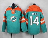 Miami Dolphins #14 Jarvis Landry Aqua Green Player Stitched Pullover NFL Hoodie,baseball caps,new era cap wholesale,wholesale hats