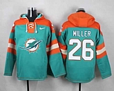 Miami Dolphins #26 Lamar Miller Aqua Green Player Stitched Pullover NFL Hoodie,baseball caps,new era cap wholesale,wholesale hats