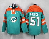 Miami Dolphins #51 Mike Pouncey Aqua Green Player Stitched Pullover NFL Hoodie,baseball caps,new era cap wholesale,wholesale hats