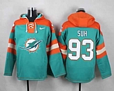 Miami Dolphins #93 Ndamukong Suh Aqua Green Player Stitched Pullover NFL Hoodie,baseball caps,new era cap wholesale,wholesale hats