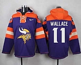 Minnesota Vikings #11 Mike Wallace Purple Player Stitched Pullover NFL Hoodie,baseball caps,new era cap wholesale,wholesale hats