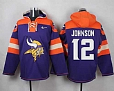Minnesota Vikings #12 Charles Johnson Purple Player Stitched Pullover NFL Hoodie,baseball caps,new era cap wholesale,wholesale hats
