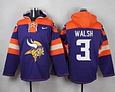 Minnesota Vikings #3 Blair Walsh Purple Player Stitched Pullover NFL Hoodie,baseball caps,new era cap wholesale,wholesale hats