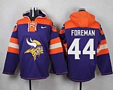 Minnesota Vikings #44 Chuck Foreman Purple Player Stitched Pullover NFL Hoodie,baseball caps,new era cap wholesale,wholesale hats
