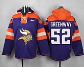Minnesota Vikings #52 Chad Greenway Purple Player Stitched Pullover NFL Hoodie,baseball caps,new era cap wholesale,wholesale hats