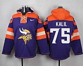 Minnesota Vikings #75 Matt Kalil Purple Player Stitched Pullover NFL Hoodie,baseball caps,new era cap wholesale,wholesale hats