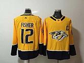 Nashville Predators #12 Mike Fisher Yellow Adidas Stitched NHL Jersey,baseball caps,new era cap wholesale,wholesale hats